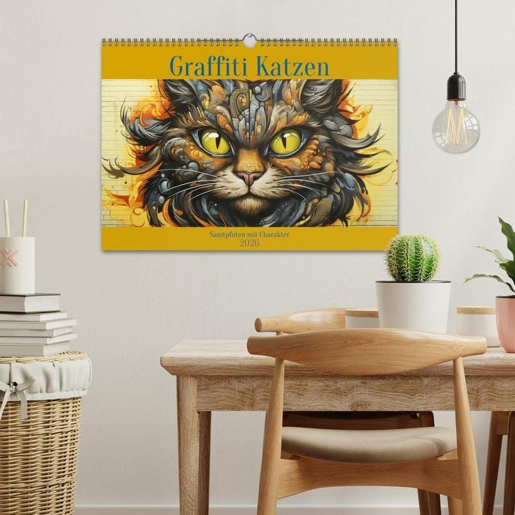 Produktbild: Graffiti Katzen (Wandkalender 2026 DIN A3 quer), CALVENDO Monatskalender