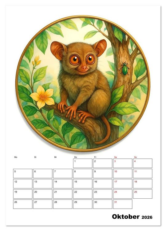 Produktbild: Unbekannte Niedlichkeit (Wandkalender 2026 DIN A2 hoch), CALVENDO Monatskalender