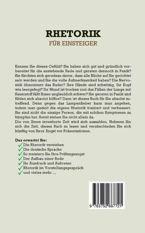 Produktbild: Rhetorik f&uuml;r Einsteiger: Wie Sie die Kunst der Kommunikation meistern, souver&auml;n auftreten und andere von Ihrer Meinung &uuml;berzeugen, ohne dass Sie es merken - inkl. Guide, um die besten Reden zu halten