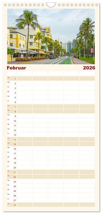 Produktbild: Familienplaner 2026 - Miami - pulsierende Metropole mit 5 Spalten (Wandkalender, 21 x 45 cm) CALVENDO