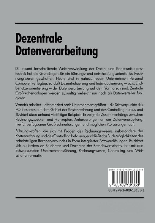 Produktbild: Dezentrale Datenverarbeitung f&uuml;r Kostenrechnung und Controlling