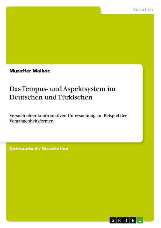 Produktbild: Das Tempus- und Aspektsystem im Deutschen und T&uuml;rkischen