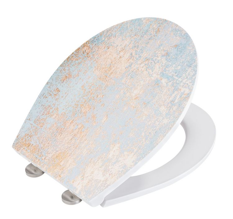 Produktbild: Premium WC-Sitz Mod. Agate mit Relief, aus antibakteriellem Duroplast