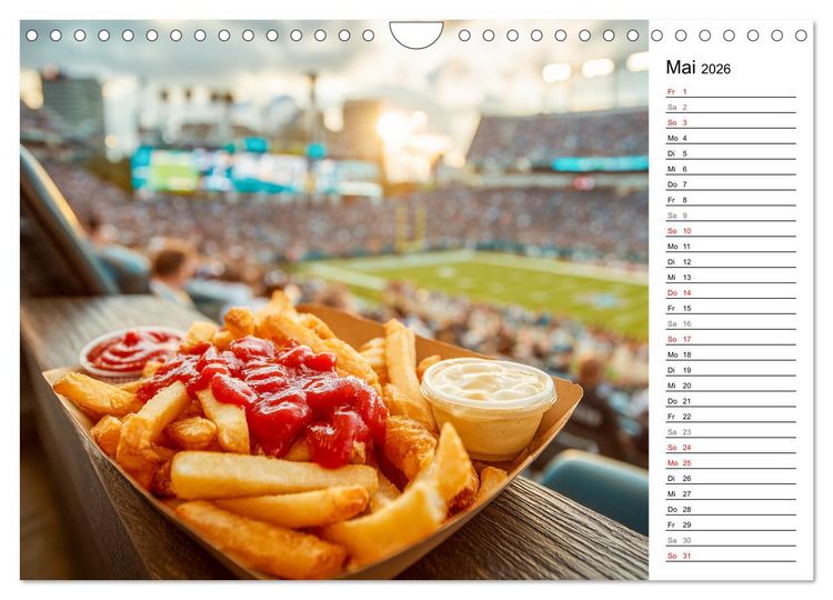 Produktbild: Pommes Rot-Wei&szlig; - Fastfood-Humor mit knusprigen Fritten, Ketchup und Mayo (Wandkalender 2026 DIN A4 quer), CALVENDO Monatskalender
