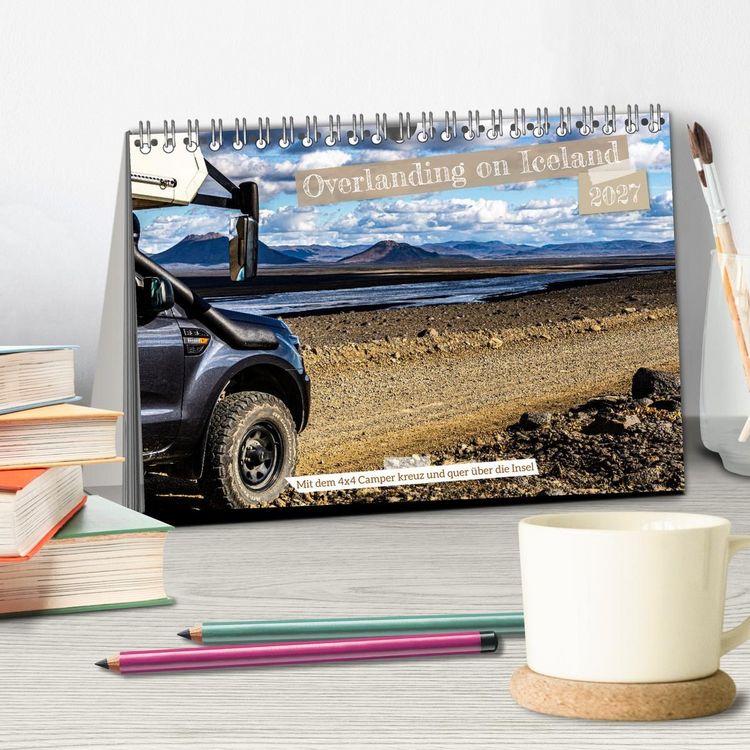Produktbild: Overlanding on Iceland - Mit dem 4x4 Camper kreuz und quer &uuml;ber die Insel (Tischkalender 2027 DIN A5 quer), CALVENDO Monatskalender