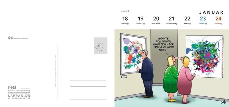 Produktbild: Uli Stein Postkartenkalender 2027