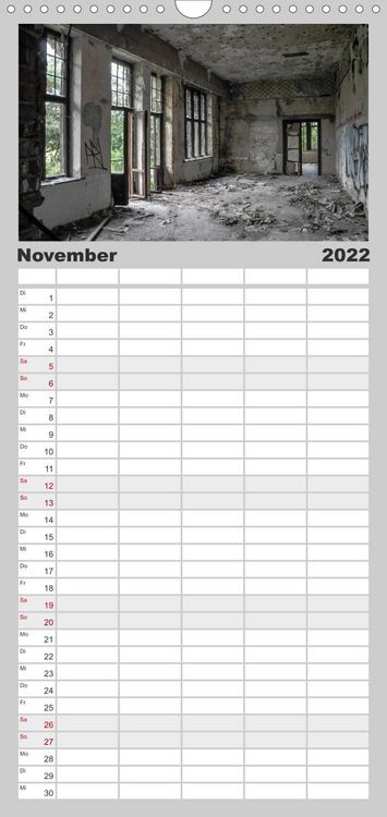 Produktbild: Familienplaner Lost Places in Deutschland (Wandkalender 2022 , 21 cm x 45 cm, hoch)