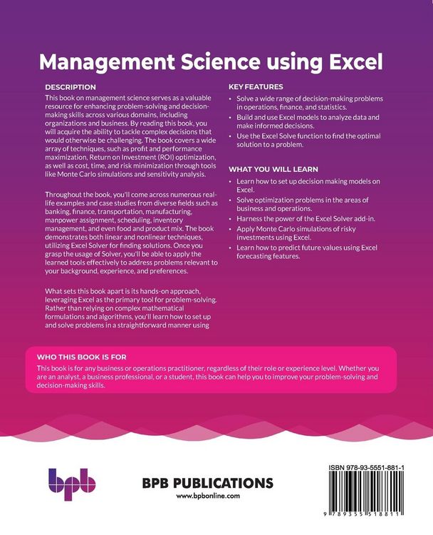 Produktbild: Management Science using Excel
