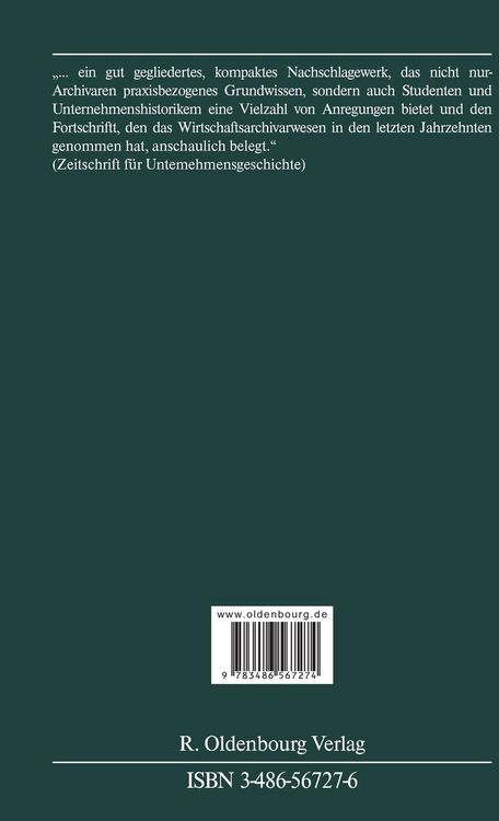 Produktbild: Handbuch f&uuml;r Wirtschaftsarchive