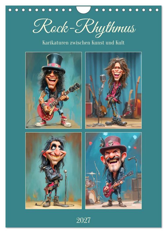 Produktbild: Rock-Rhythmus. Karikaturen zwischen Kunst und Kult (Wandkalender 2027 DIN A4 hoch), CALVENDO Monatskalender