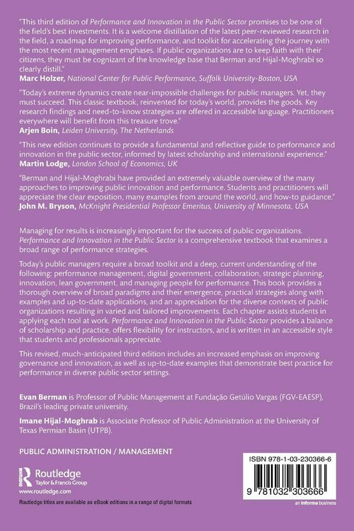 Produktbild: Performance and Innovation in the Public Sector