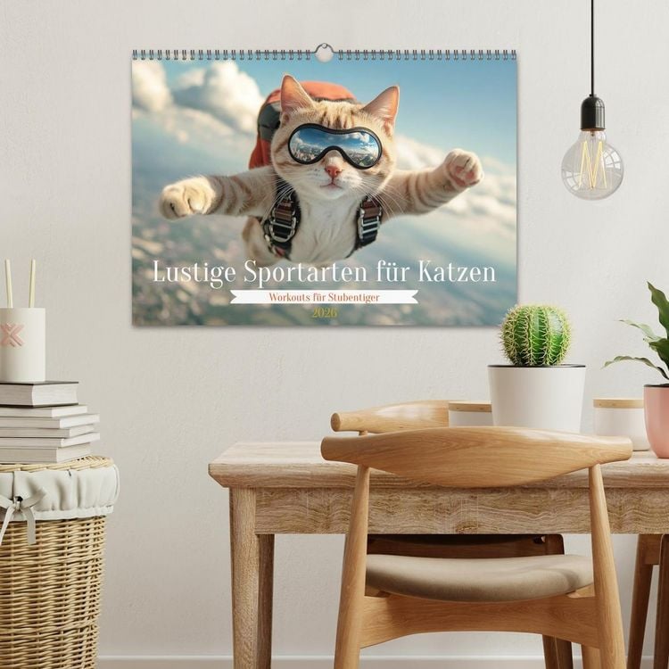 Produktbild: Lustige Sportarten f&uuml;r Katzen (Wandkalender 2026 DIN A3 quer), CALVENDO Monatskalender