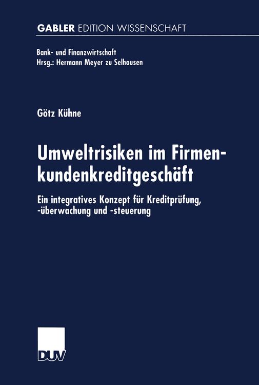 Produktbild: Umweltrisiken im Firmenkundenkreditgesch&auml;ft