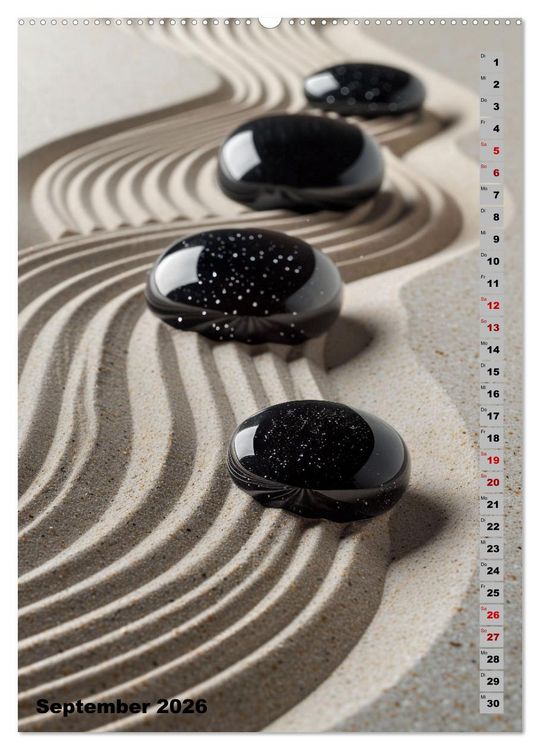Produktbild: Zen aus Sand (hochwertiger Premium Wandkalender 2026 DIN A2 hoch), Kunstdruck in Hochglanz