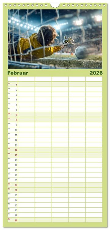 Produktbild: Familienplaner 2026 - Fussball - Kids in Action mit 5 Spalten (Wandkalender, 21 x 45 cm) CALVENDO