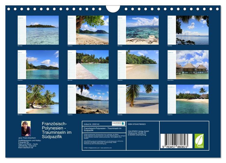 Produktbild: Franz&ouml;sisch-Polynesien - Trauminseln im S&uuml;dpazifik (Wandkalender 2026 DIN A4 quer), CALVENDO Monatskalender