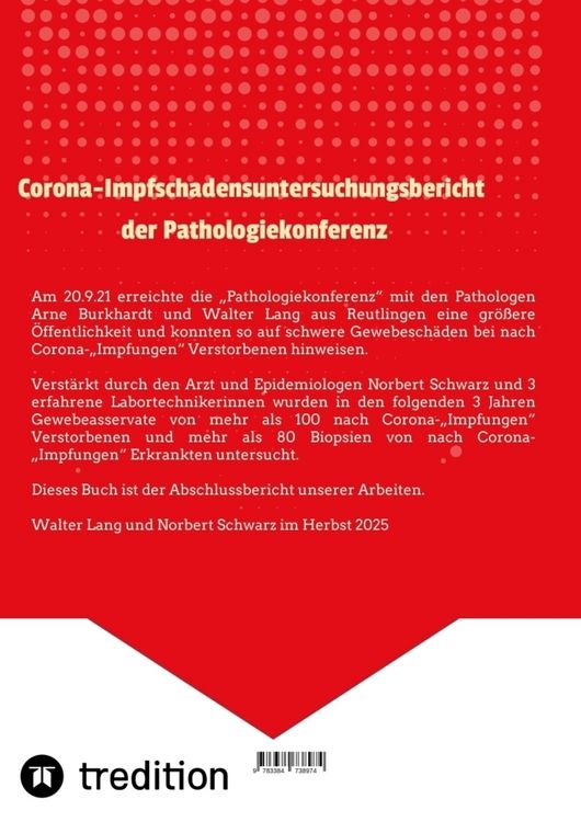 Produktbild: Corona-Impfschadensuntersuchungsbericht der Pathologiekonferenz