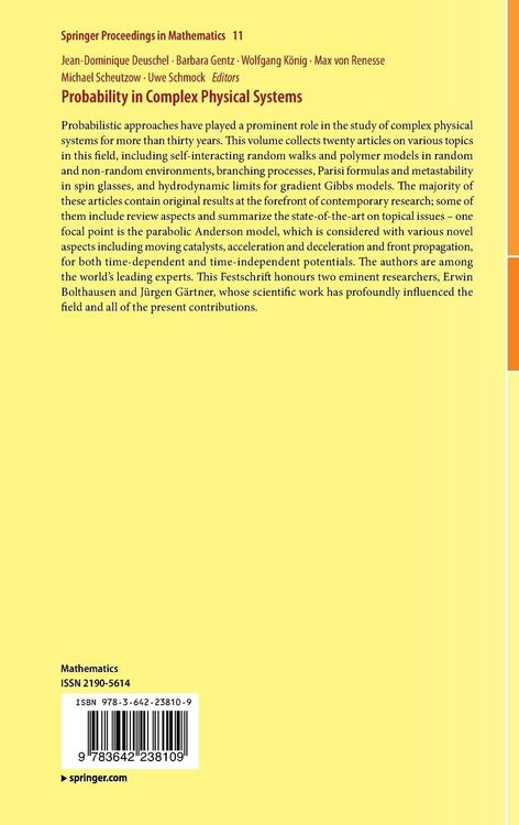 Produktbild: Probability in Complex Physical Systems
