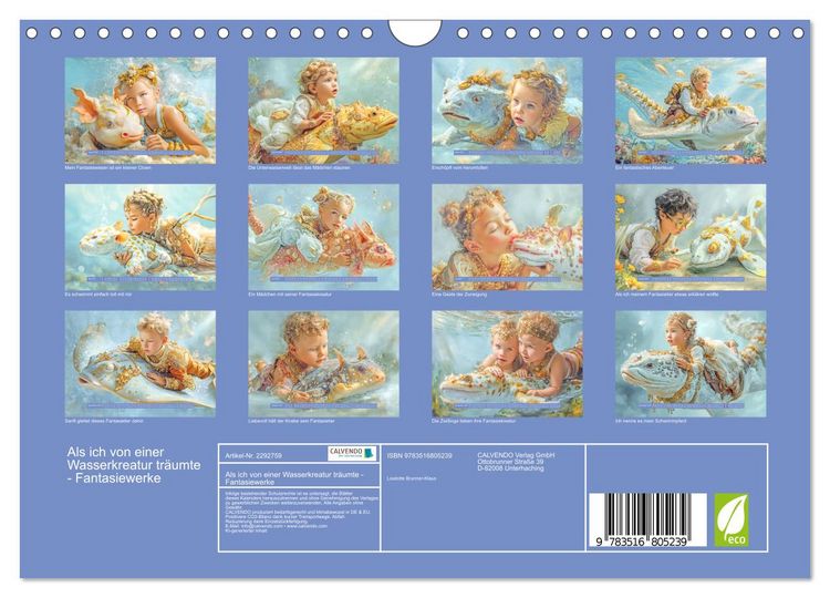 Produktbild: Als ich von einer Wasserkreatur tr&auml;umte - Fantasiewerke (Wandkalender 2027 DIN A4 quer), CALVENDO Monatskalender