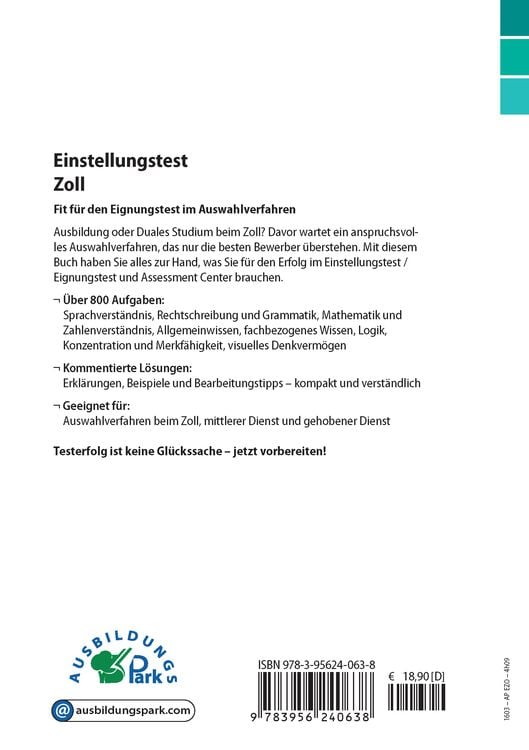 Einstellungstest Zoll
