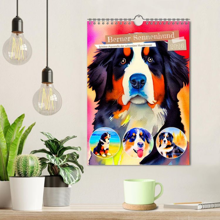 Produktbild: Berner Sennenhund 2026. Sch&ouml;ne Aquarelle der schweizer Hunderasse (Wandkalender 2026 DIN A4 hoch), CALVENDO Monatskalender