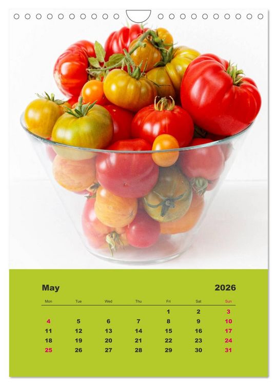 Produktbild: Organic Tomatoes (Wall Calendar 2026 DIN A4 portrait), CALVENDO 12 Month Wall Calendar