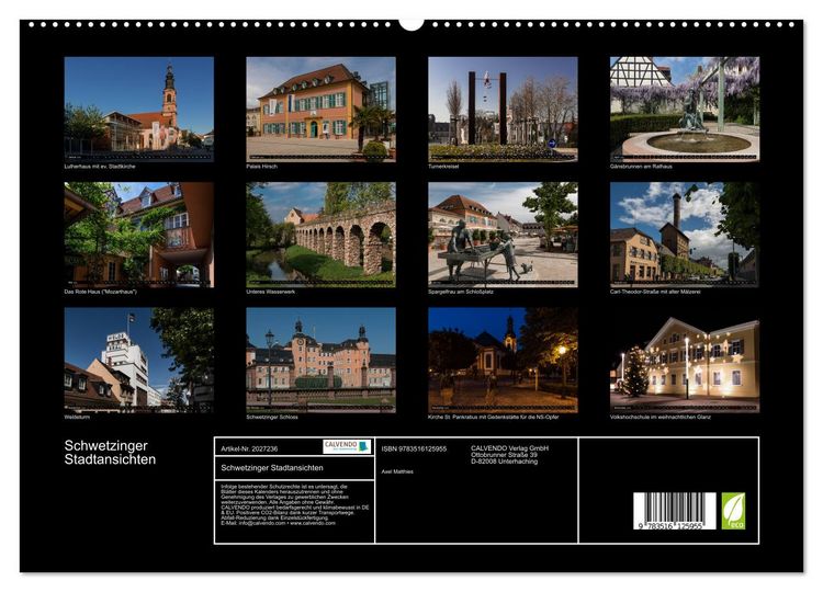 Produktbild: Schwetzinger Stadtansichten (hochwertiger Premium Wandkalender 2026 DIN A2 quer), Kunstdruck in Hochglanz