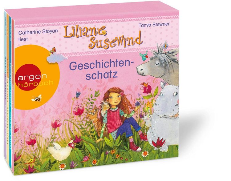 Produktbild: Liliane Susewind &ndash; Geschichtenschatz: Ein kleiner Esel kommt gro&szlig; raus, Ein Meerschwein ist nicht gern allein, Viel Gerenne um eine Henne, Ein Nilpferd auf dem Zebrastreifen