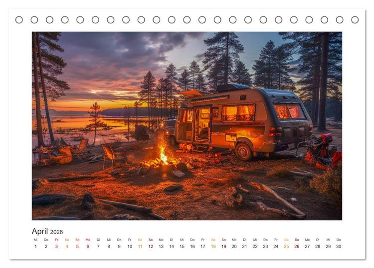 Produktbild: Abenteuer Camping (Tischkalender 2026 DIN A5 quer), CALVENDO Monatskalender