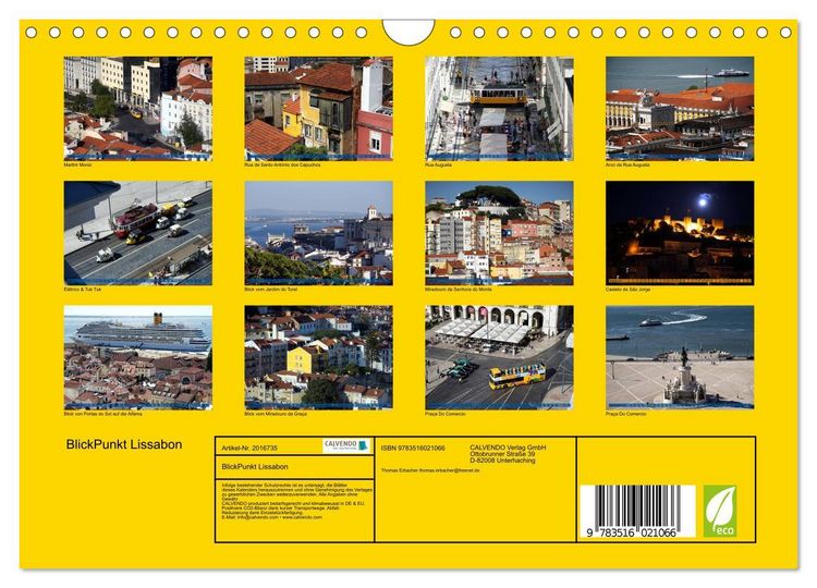 Produktbild: BlickPunkt Lissabon (Wandkalender 2026 DIN A4 quer), CALVENDO Monatskalender