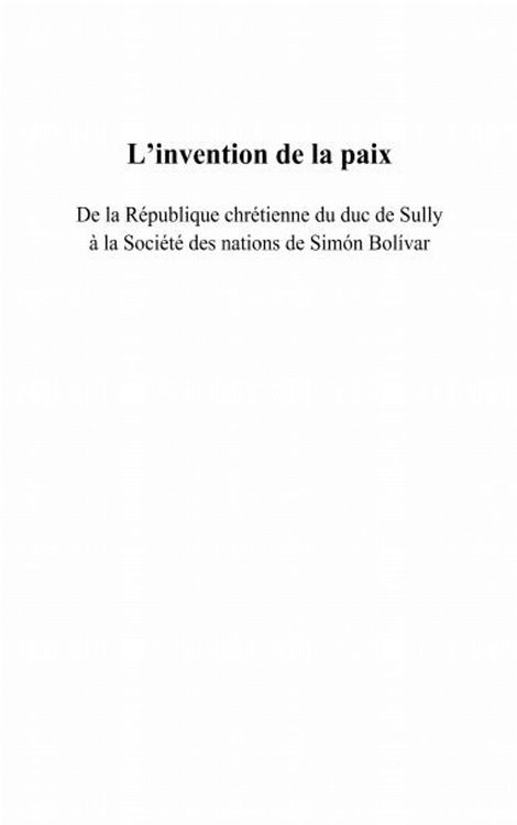 Produktbild: L'invention de la paix