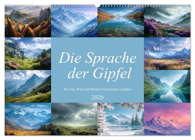 Produktbild: Die Sprache der Gipfel (Wandkalender 2026 DIN A2 quer), CALVENDO Monatskalender