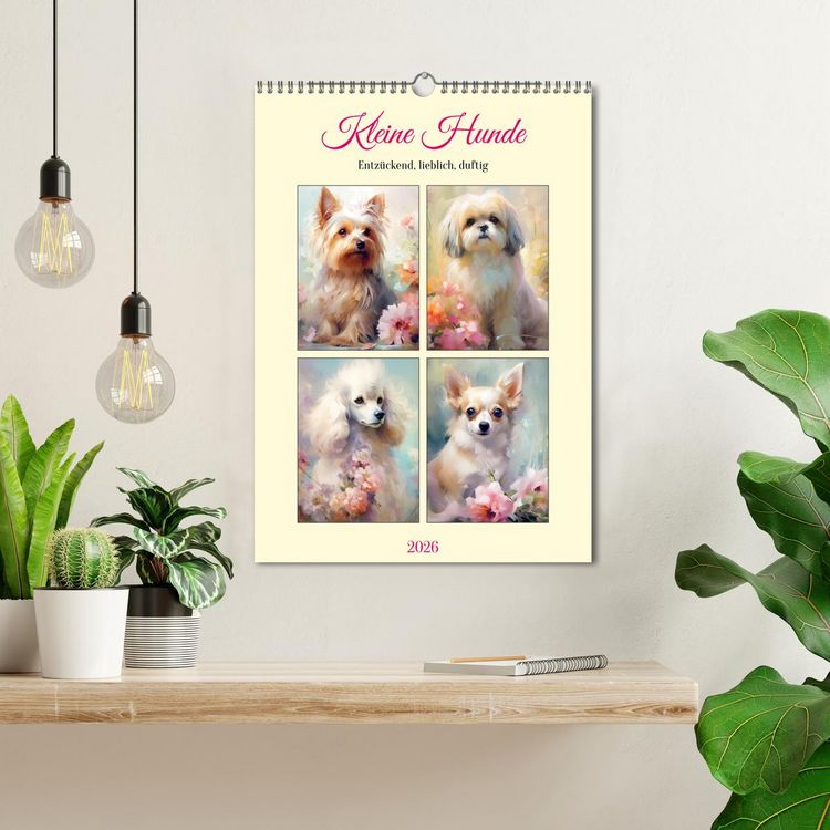 Produktbild: Kleine Hunde. Entz&uuml;ckend, lieblich, duftig (Wandkalender 2026 DIN A3 hoch), CALVENDO Monatskalender