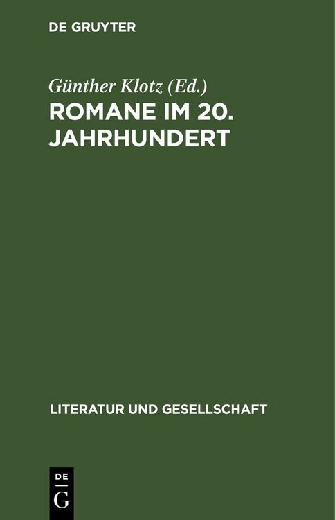 Produktbild: Romane im 20. Jahrhundert