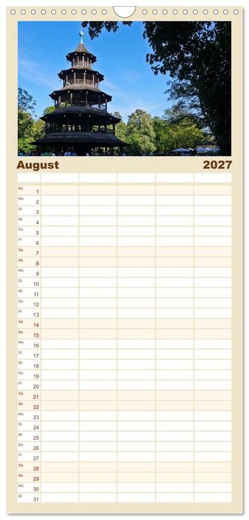 Produktbild: Familienplaner 2027 - M&uuml;nchen - Die Sch&ouml;ne mit 5 Spalten (Wandkalender, 21 x 45 cm) CALVENDO