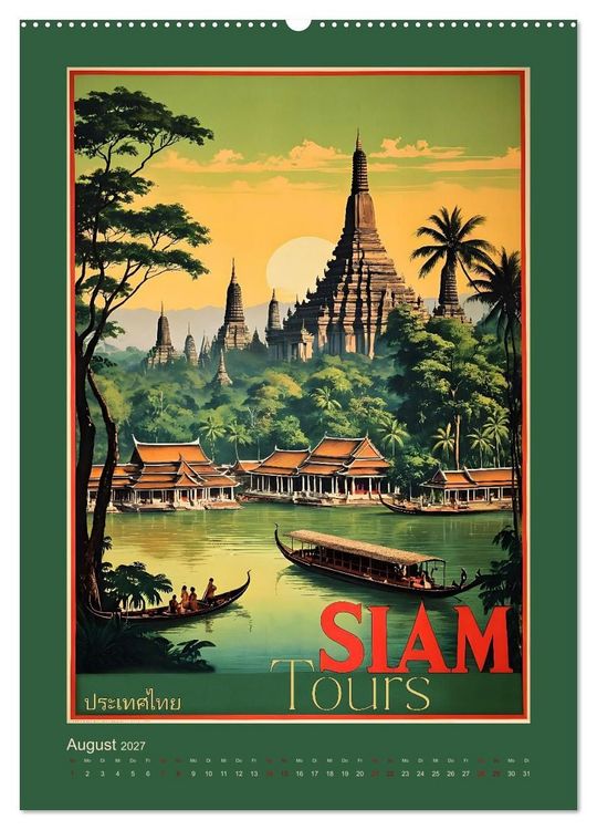 Produktbild: Exotic Travel Poster - nostalgische Abenteuerreisen um die Welt (Wandkalender 2027 DIN A2 hoch), CALVENDO Monatskalender