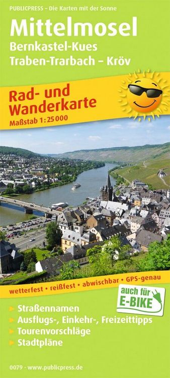 Produktbild: Publicpress Rad- und Wanderkarte Mittelmosel, Bernkastel-Kues, Traben-Trarbach, Kr&ouml;v 1:25.000