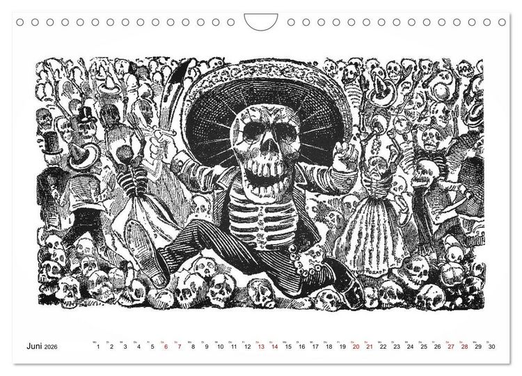 Produktbild: Calaveras - Totenk&ouml;pfe und Skelette (Wandkalender 2026 DIN A4 quer), CALVENDO Monatskalender