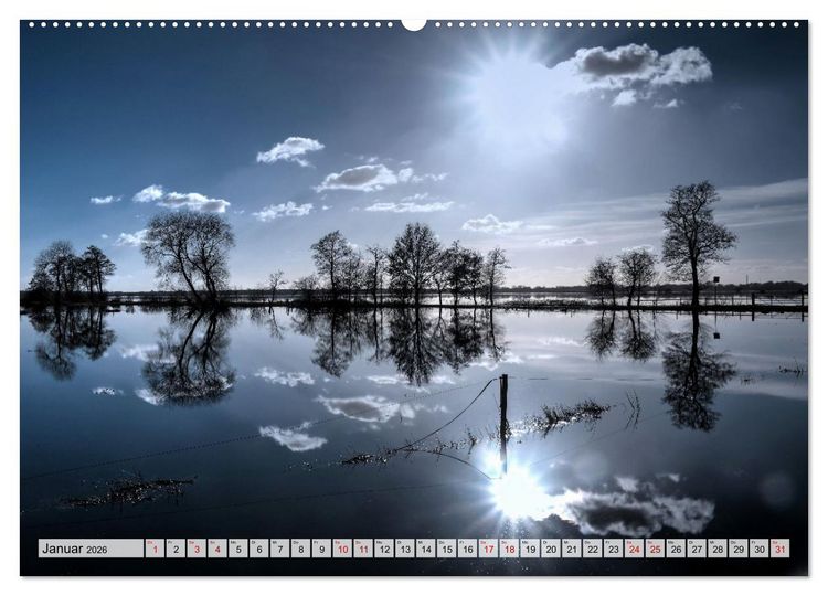 Produktbild: Hochwasser als Teil der Umwelt (hochwertiger Premium Wandkalender 2026 DIN A2 quer), Kunstdruck in Hochglanz