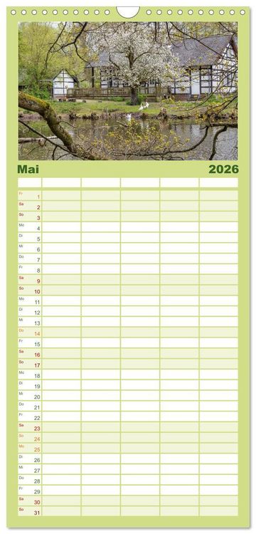 Produktbild: Familienplaner 2026 - Romantisches Wegberg mit 5 Spalten (Wandkalender, 21 x 45 cm) CALVENDO