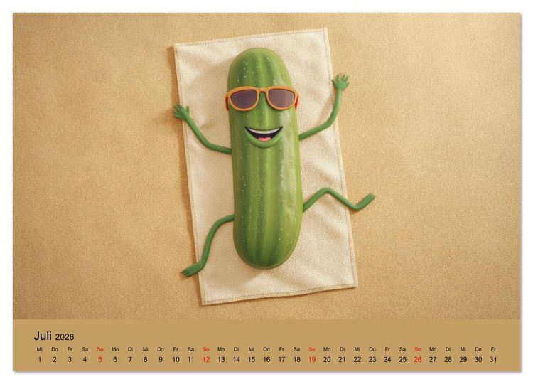 Produktbild: Esse ich nicht! Der freche Kinderkalender mit Obst & Gem&uuml;se (hochwertiger Premium Wandkalender 2026 DIN A2 quer), Kunstdruck in Hochglanz