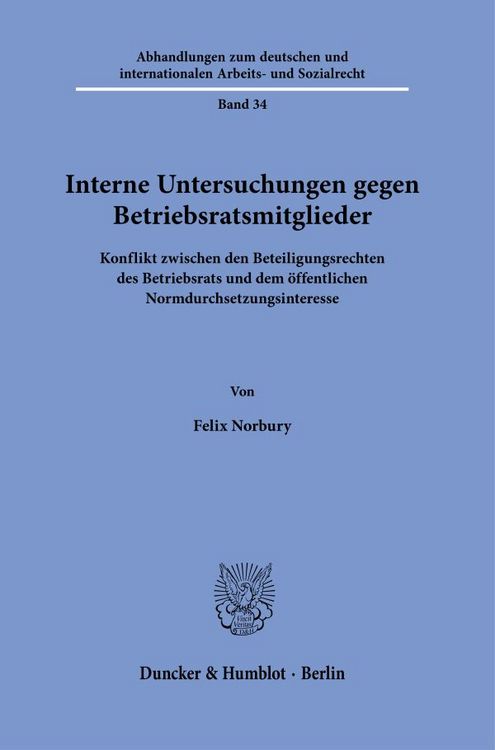 Produktbild: Interne Untersuchungen gegen Betriebsratsmitglieder