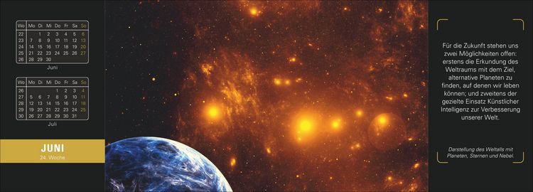 Produktbild: Stephen Hawking Universum Premium-Tischplaner 2027 - Wochenkalender mit 53 Bildern und Zitaten