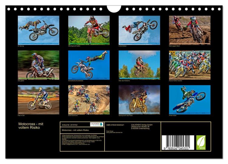 Produktbild: Motocross - mit vollem Risiko (Wandkalender 2026 DIN A4 quer), CALVENDO Monatskalender