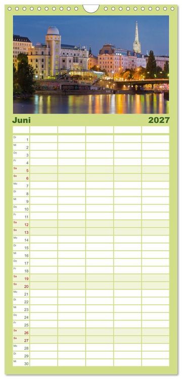 Produktbild: Familienplaner 2027 - Traumhaftes Wien mit 5 Spalten (Wandkalender, 21 x 45 cm) CALVENDO