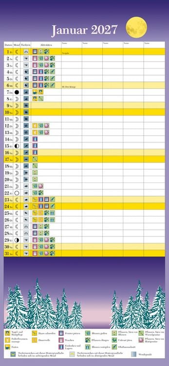 Produktbild: Der richtige Zeitpunkt Familienplaner 2027 - Monats-Wandkalender zum Aufh&auml;ngen, mit Spiralbindung, 22,4 x 48,5 cm