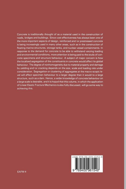 Produktbild: Fracture mechanics of concrete: Structural application and numerical calculation