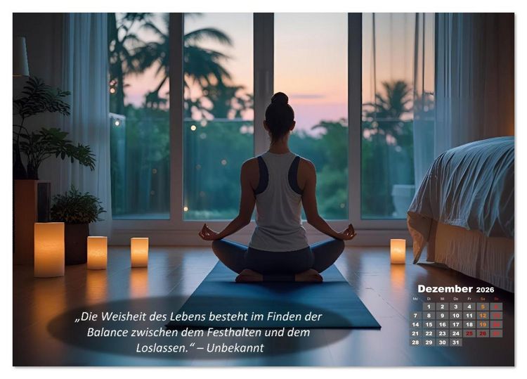 Produktbild: Mit Yoga ins Bett (Tischkalender 2026 DIN A5 quer), CALVENDO Monatskalender