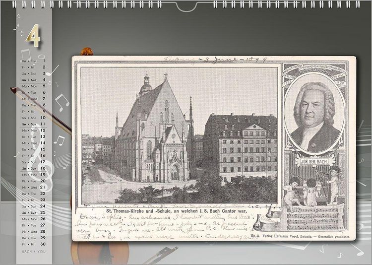 Produktbild: Komponisten-Kalender, Bach-Kalender, Musik-Kalender 2027, DIN A3