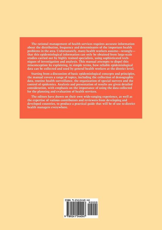 Produktbild: Manual of Epidemiology for District Health Management